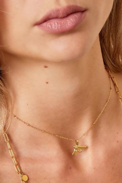 Collar vestido para matar Color dorado Acero inoxidable h5 Imagen3